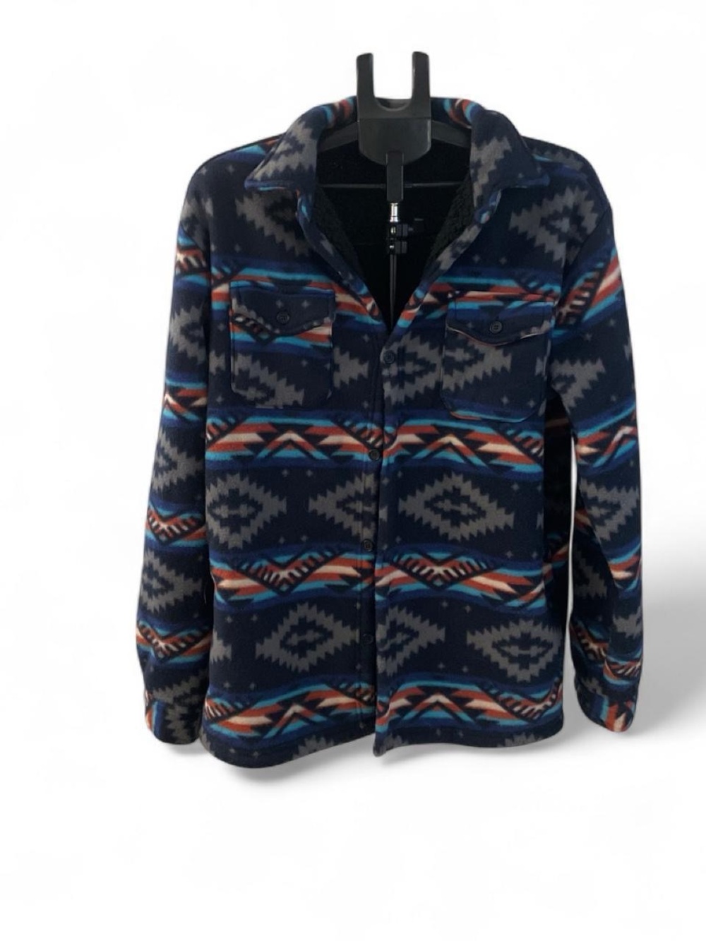Original Deluxe Navy Blue Aztec Pattern Shirt Jacket